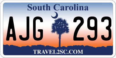 SC license plate AJG293
