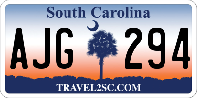 SC license plate AJG294