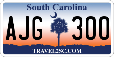 SC license plate AJG300