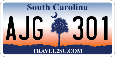 SC license plate AJG301