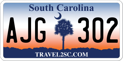 SC license plate AJG302
