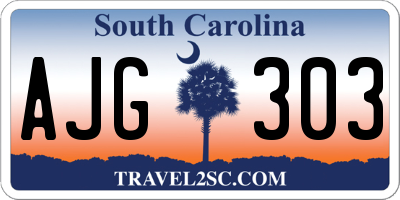 SC license plate AJG303