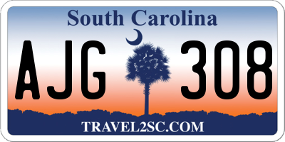 SC license plate AJG308