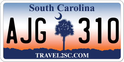 SC license plate AJG310