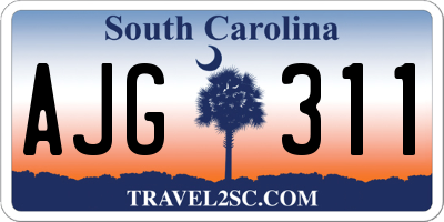 SC license plate AJG311