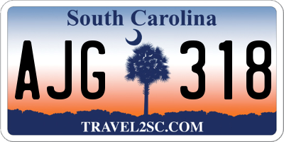 SC license plate AJG318