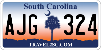SC license plate AJG324