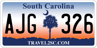 SC license plate AJG326