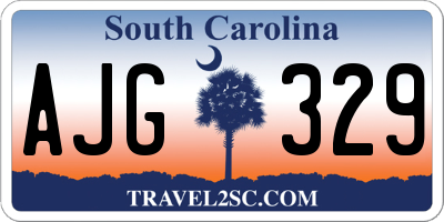SC license plate AJG329