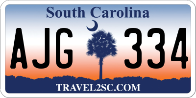 SC license plate AJG334
