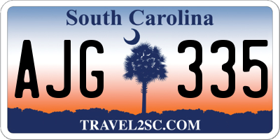 SC license plate AJG335