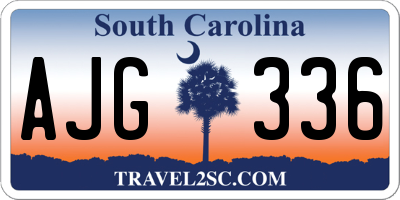 SC license plate AJG336