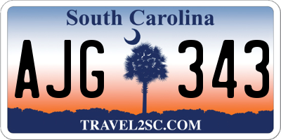 SC license plate AJG343