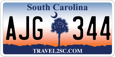 SC license plate AJG344