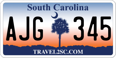 SC license plate AJG345