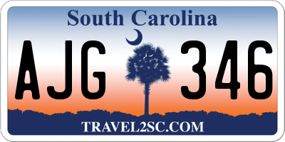 SC license plate AJG346