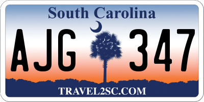 SC license plate AJG347