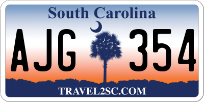 SC license plate AJG354