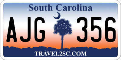 SC license plate AJG356