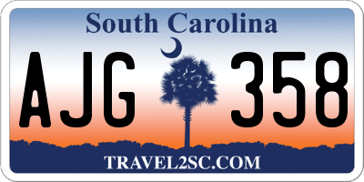 SC license plate AJG358