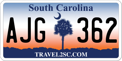 SC license plate AJG362