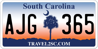 SC license plate AJG365