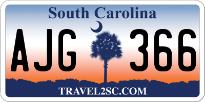 SC license plate AJG366