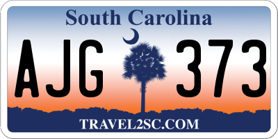SC license plate AJG373