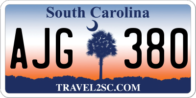 SC license plate AJG380