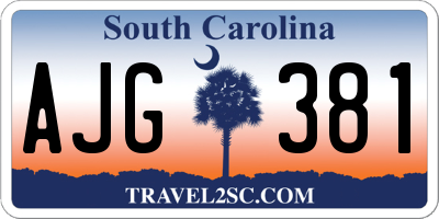 SC license plate AJG381