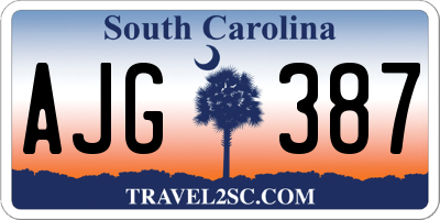 SC license plate AJG387