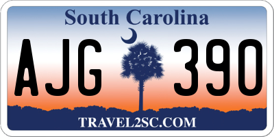 SC license plate AJG390
