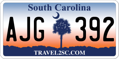SC license plate AJG392