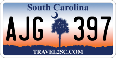 SC license plate AJG397
