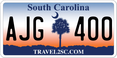 SC license plate AJG400