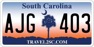 SC license plate AJG403