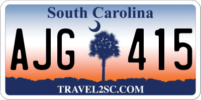 SC license plate AJG415