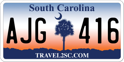 SC license plate AJG416