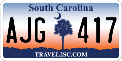 SC license plate AJG417