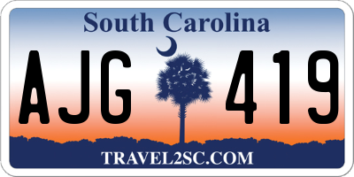 SC license plate AJG419