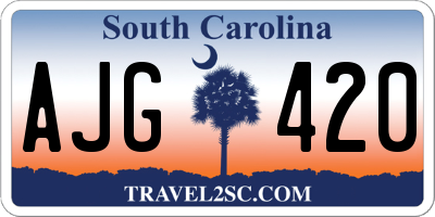 SC license plate AJG420