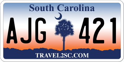 SC license plate AJG421