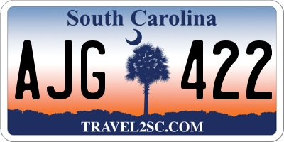 SC license plate AJG422