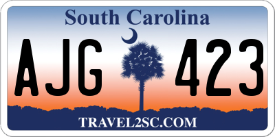 SC license plate AJG423