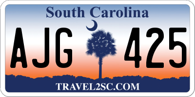SC license plate AJG425
