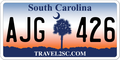 SC license plate AJG426