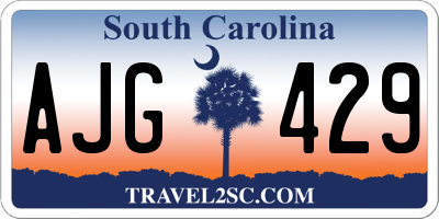 SC license plate AJG429
