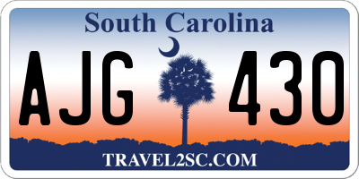 SC license plate AJG430