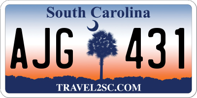 SC license plate AJG431
