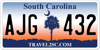 SC license plate AJG432